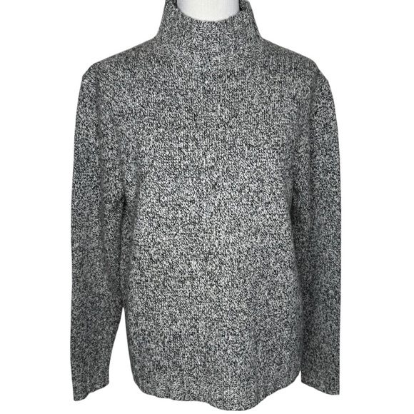 Karen Kane Marled Merino Wool Blend Gray Mock Neck Pullover Sweater Size L Warm - Picture 1 of 11